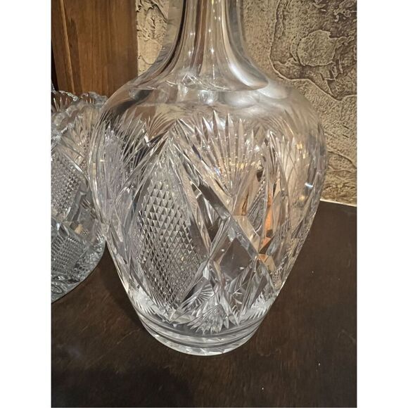 George Duncan EAPG Cut Crystal Vase and Ice Bucket Heavy Pressed Glass Set - Picture 3 of 5